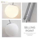 Rocker Arm Wall Lamp - Modern Bedroom And Living Room Reading Light With Milky White Glass Bubble