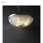 Round flush-mount ceiling light with clear lattice glass shade and gold canopy