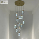 Round Crystal Pendant Light For Living Room Dining Stair Lamp Decoration Exhibition Hall Pendant