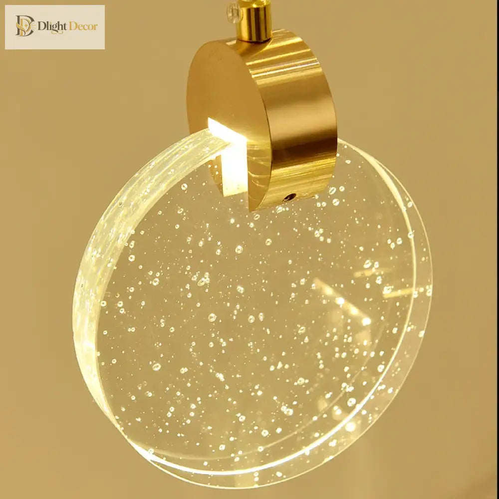 Round Crystal Pendant Light For Living Room Dining Stair Lamp Decoration Exhibition Hall Pendant