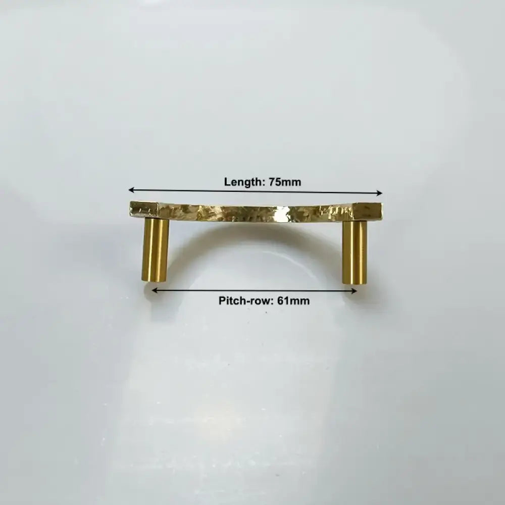Round Hammered Brass Wardrobe Handles – Modern Knobs for Drawers Dressers and Cabinets (Circle & Semi-Circle)