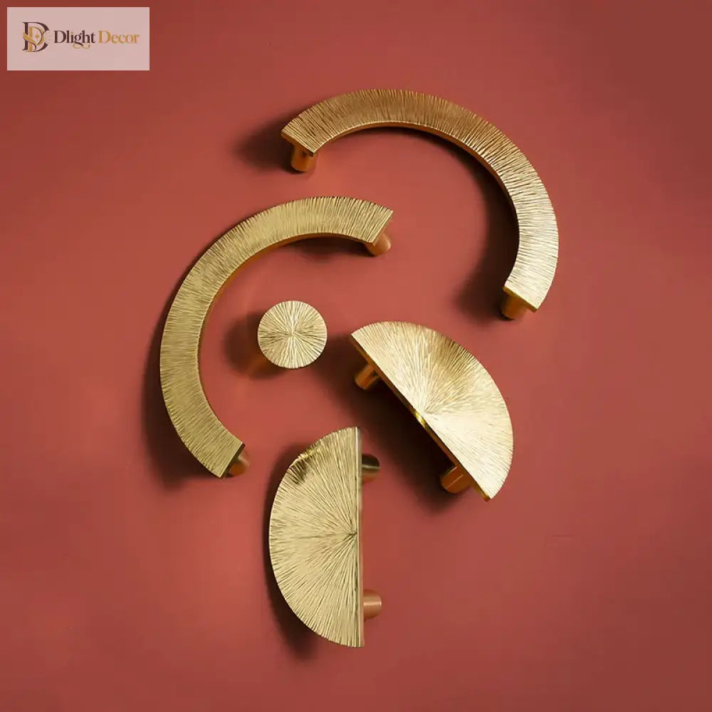 Round Brass Cabinet Handles and Knobs – Handmade Knurled Wardrobe Pulls