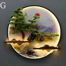 Dlight Decor Round 3D LED Wall Art Light G / Dia 80cm / Dimmable warm light|Black border Wall Art