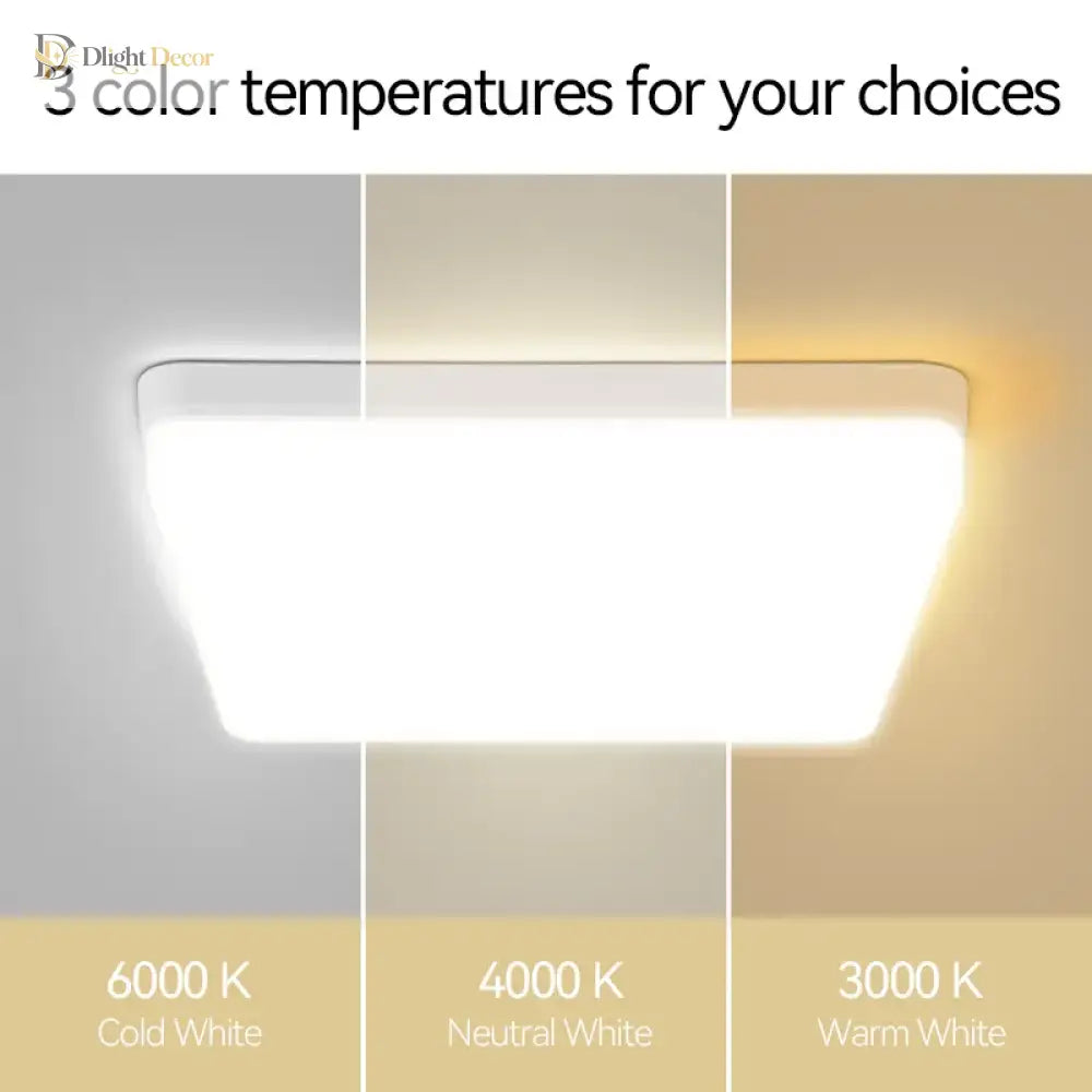 Modern Led Panel Light For Indoor Spaces - Versatile Round & Square Ceiling Lamp Fixture Ceiling