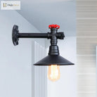 Ruby - Industrial Chic Wall Sconce With Red Valve Accent