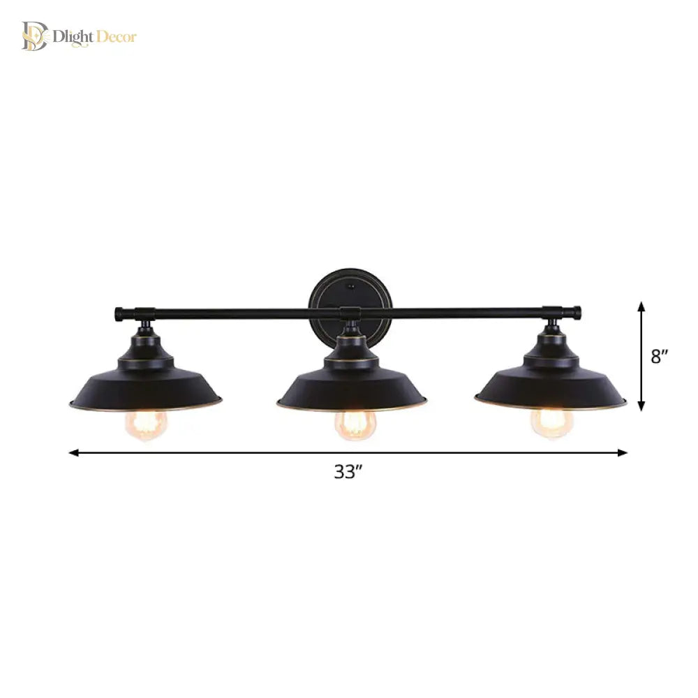 Rustic Illumination: The Black Iron Barn Wall Sconce With 3 Lights