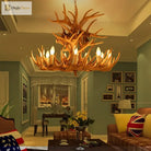 Rustic Antler Chandelier - Industrial Wind Lamps For Restaurant Internet Cafe And Hotel Decor