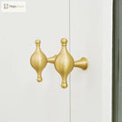 Satin Brass Cabinet Handles – Modern Ball Design Wardrobe Knobs and Drawer Pulls (French Style) Handles
