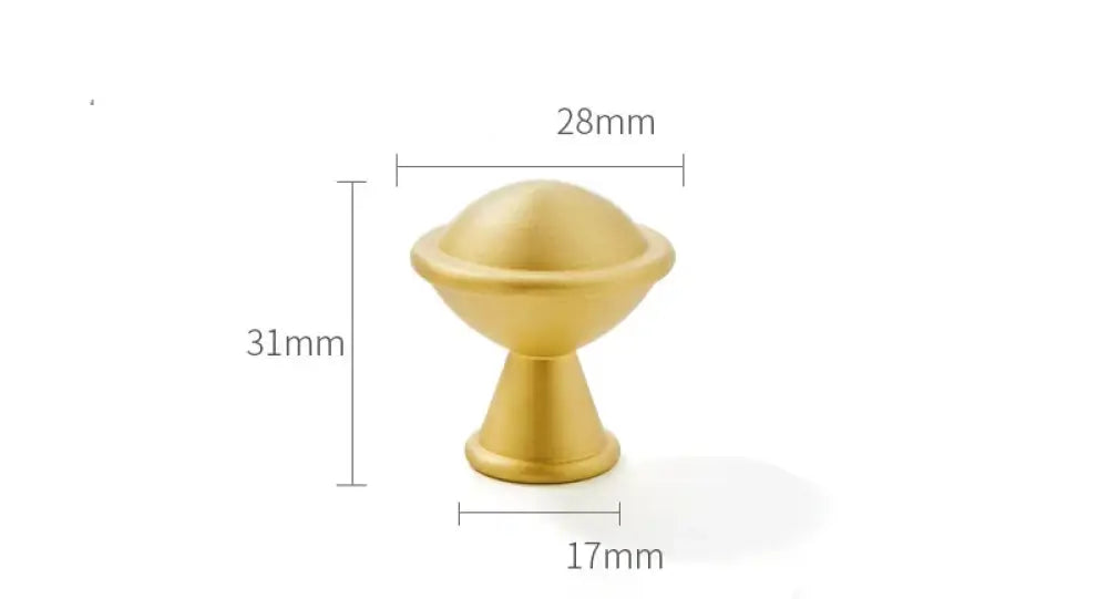Satin Brass Cabinet Handles – Modern Ball Design Wardrobe Knobs and Drawer Pulls (French Style) 28mm knob Handles