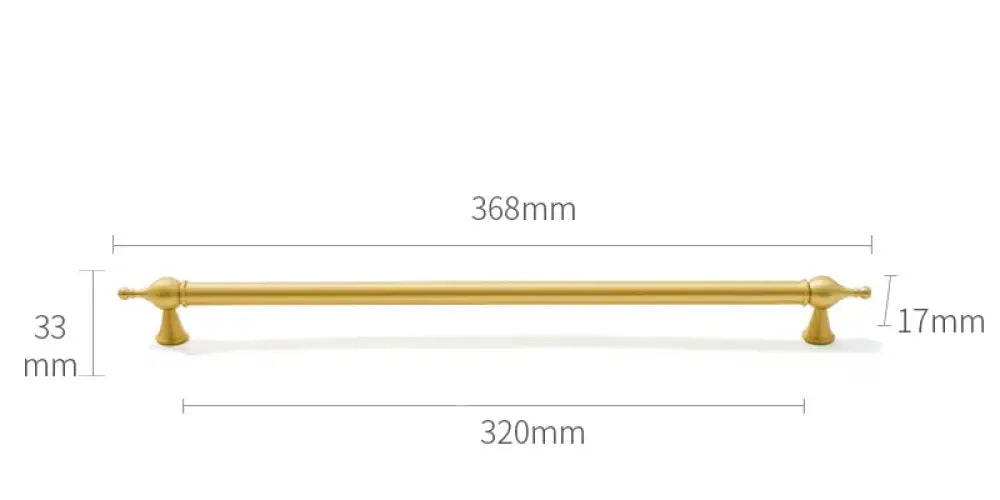 Satin Brass Cabinet Handles – Modern Ball Design Wardrobe Knobs and Drawer Pulls (French Style) 368mm Handles