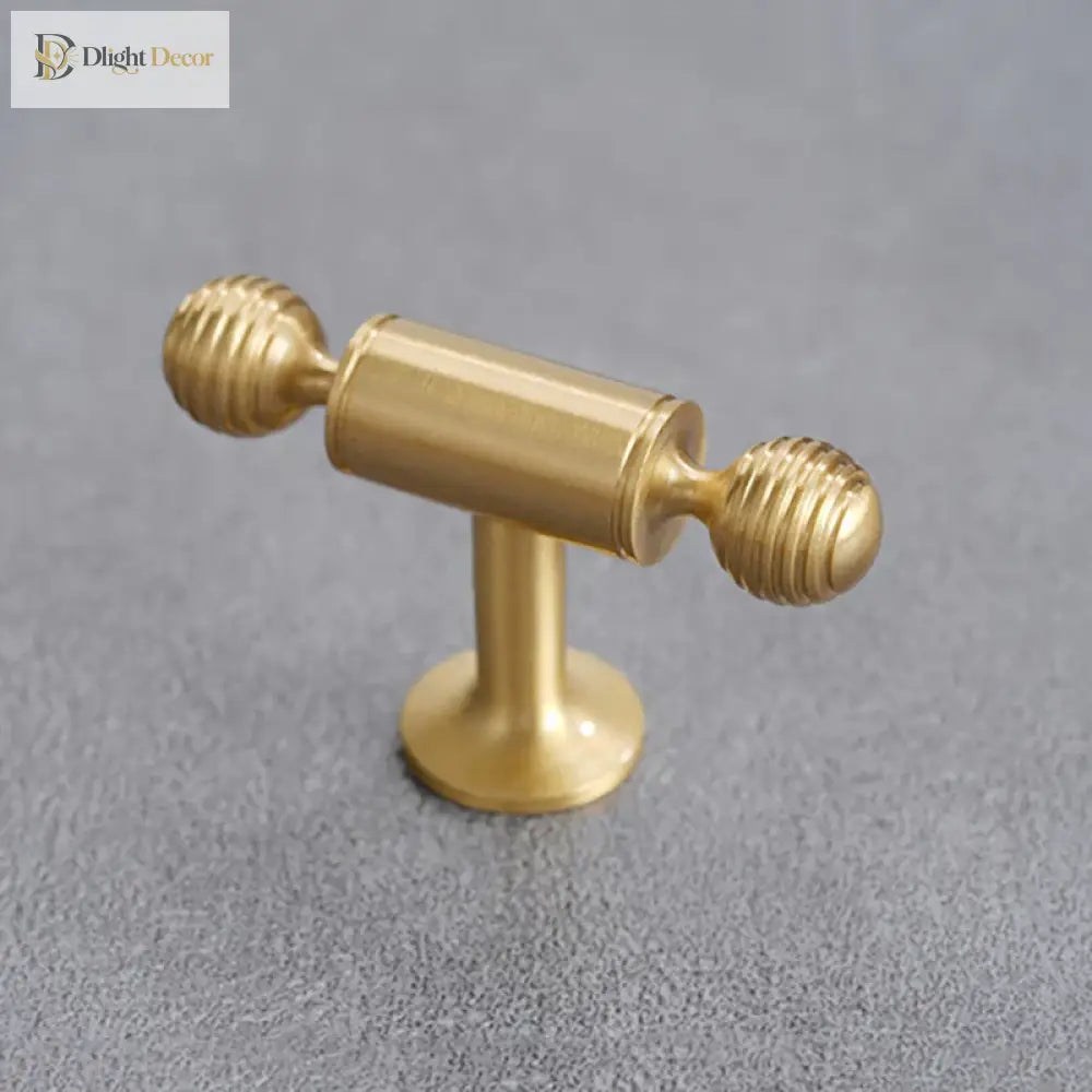 Satin Brushed Gold Brass Cabinet Handles – Modern Wardrobe and Drawer Knobs with French Style Handles