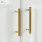 Satin Gold Brass Wardrobe Handles – Modern Drawer Knobs and Cabinet Bar Pulls (50mm-260mm) Handles