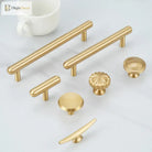 Satin Gold Brass Wardrobe Handles – Modern Drawer Knobs and Cabinet Bar Pulls (50mm-260mm) Handles