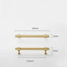 Satin Gold Furniture Handle – Solid Brass Cabinet Knobs and Drawer Pulls (50mm-358mm) 160mm length Handles