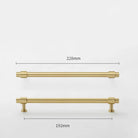 Satin Gold Furniture Handle – Solid Brass Cabinet Knobs and Drawer Pulls (50mm-358mm) 228mm length Handles