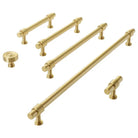 Satin Gold Furniture Handle – Solid Brass Cabinet Knobs and Drawer Pulls (50mm-358mm) Handles
