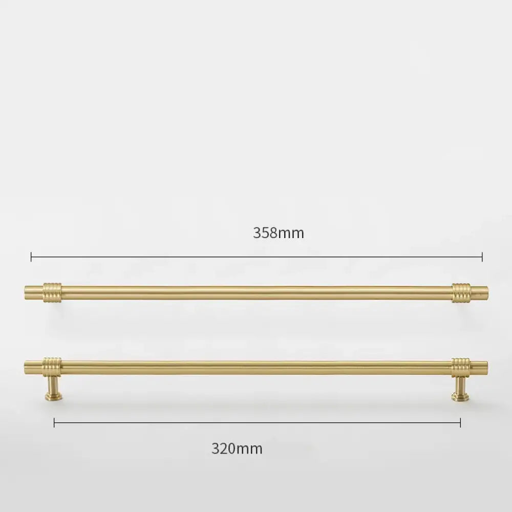 Satin Gold Furniture Handle – Solid Brass Cabinet Knobs and Drawer Pulls (50mm-358mm) 358mm length Handles