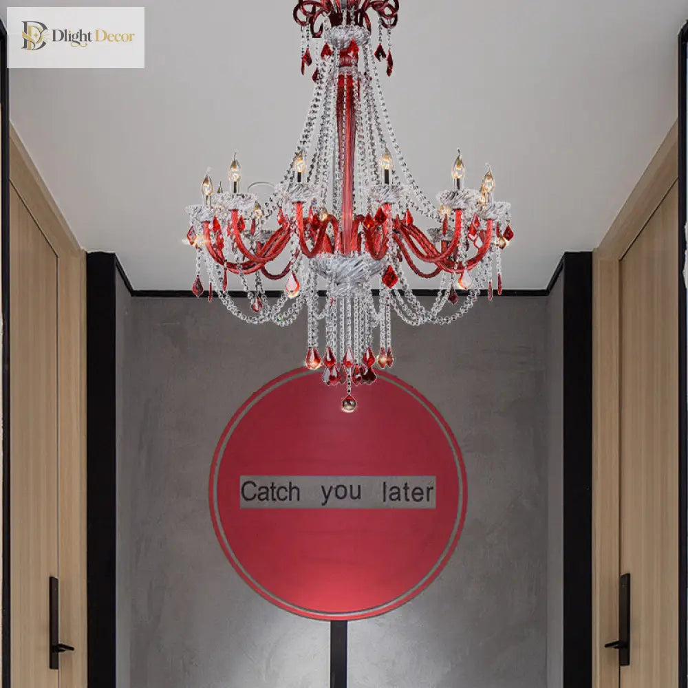 Scarlett’s Dazzling Red Crystal Chandelier