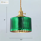 Serene Oasis: Vintage Wave Glass Pendant Lamp For Tranquil Evenings (1 - Light Green)