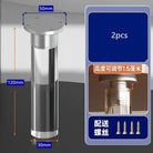 Chrome-finish adjustable furniture leg for cabinets, 120mm height, threaded base