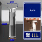 Chrome-finish adjustable furniture leg for cabinets, 150mm height, threaded base