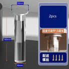 Stainless-style adjustable furniture leg, round top, threaded column, 180mm height shown