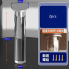 Stainless-style adjustable furniture leg, round top, threaded column, 200mm height shown