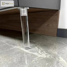 Clear acrylic adjustable furniture leg with chrome threaded stem for cabinet support