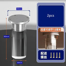 Stainless-style adjustable furniture leg, round top, threaded column, 80mm height shown
