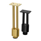 Set of 4 adjustable furniture legs, gold and black, with square mounting plates