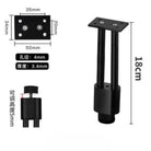 Black adjustable furniture leg, tall height model, square plate and leveling base