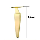 Gold half-curved adjustable furniture leg, 20 cm height, with leveling foot