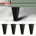 Set of 4 black metal square tapered legs with top mounting holes; 10cm height