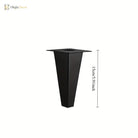 Black metal square tapered furniture leg with top mounting hole; 15cm height