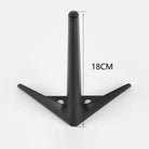Black metal furniture leg, 18cm tall, V-shaped base with mounting plate holes