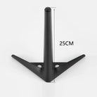 Black metal furniture leg with tripod-style base and mounting holes, 25cm height
