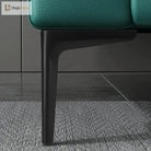 Matte black metal furniture leg with squared foot and tapered sides