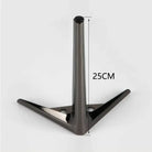 Silver metal furniture leg with tripod-style base and mounting holes, 25cm height
