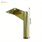 Gold stainless steel furniture leg with mounting plate, 15.9 cm height