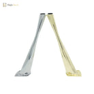 Inclined zinc alloy furniture legs, silver and gold pair with wide base