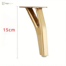15 cm gold Y-shaped metal furniture leg with mounting plate