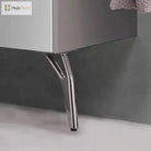 Black metal Y-shaped furniture leg with side bracket and tapered base