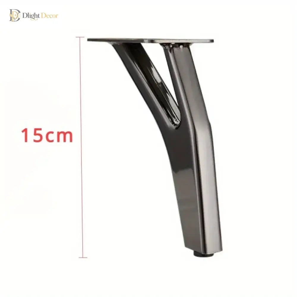 15 cm black Y-shaped metal furniture leg with mounting plate