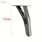 15 cm black Y-shaped metal furniture leg with mounting plate