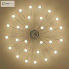 Contemporary Chrome Metal Chandelier With Glass Lampshade - Versatile Led Lighting For Home Decor