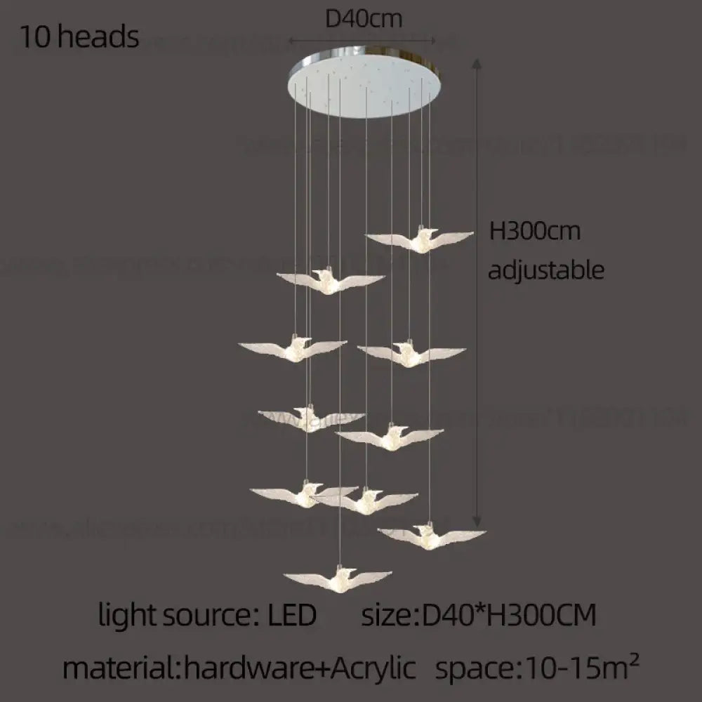 LED Bird Pendant Chandelier – configuration option 10