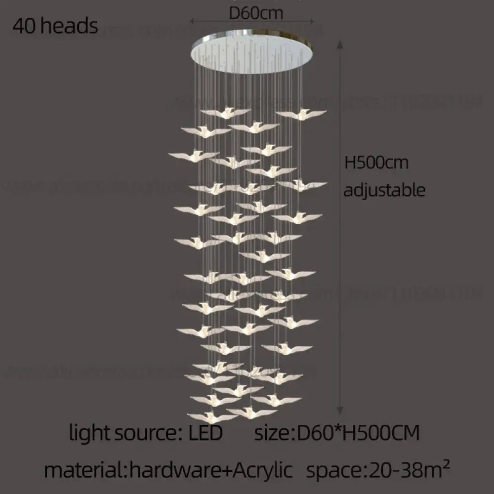 LED Bird Pendant Chandelier – configuration option 18
