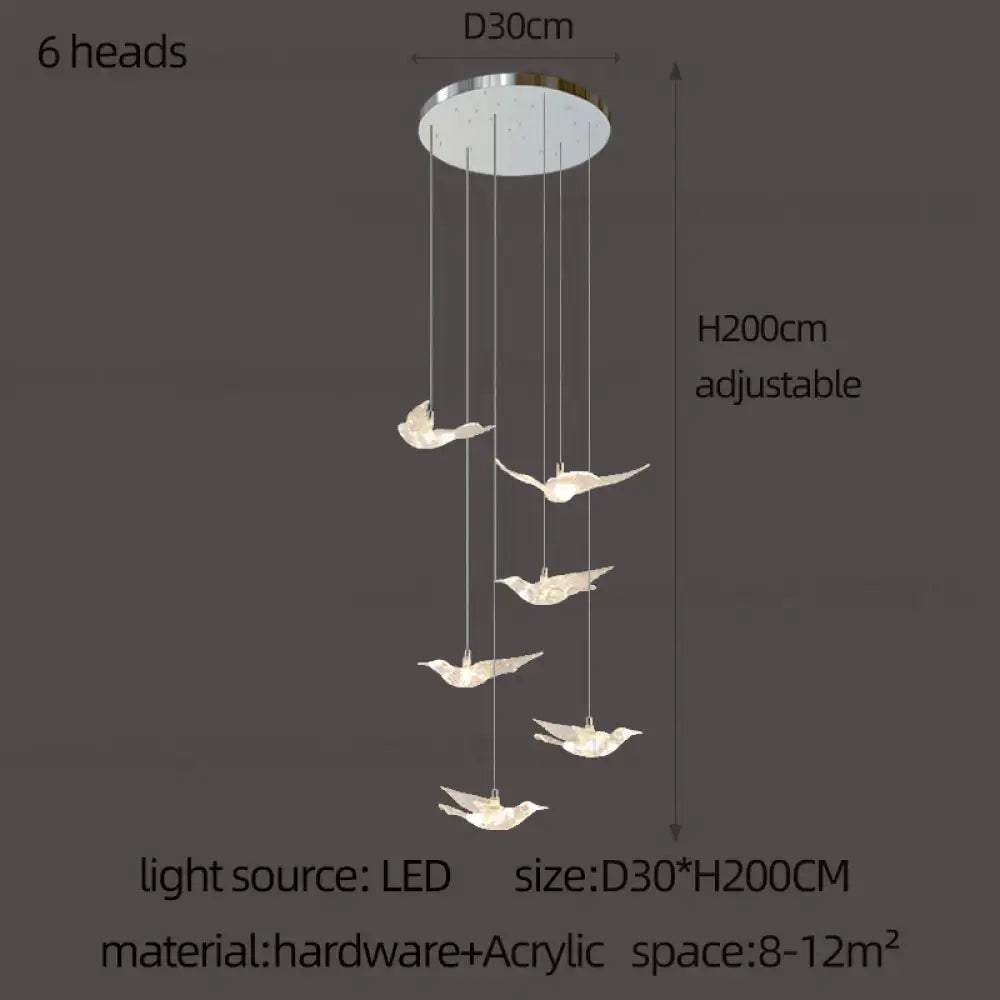 LED Bird Pendant Chandelier – configuration option 8