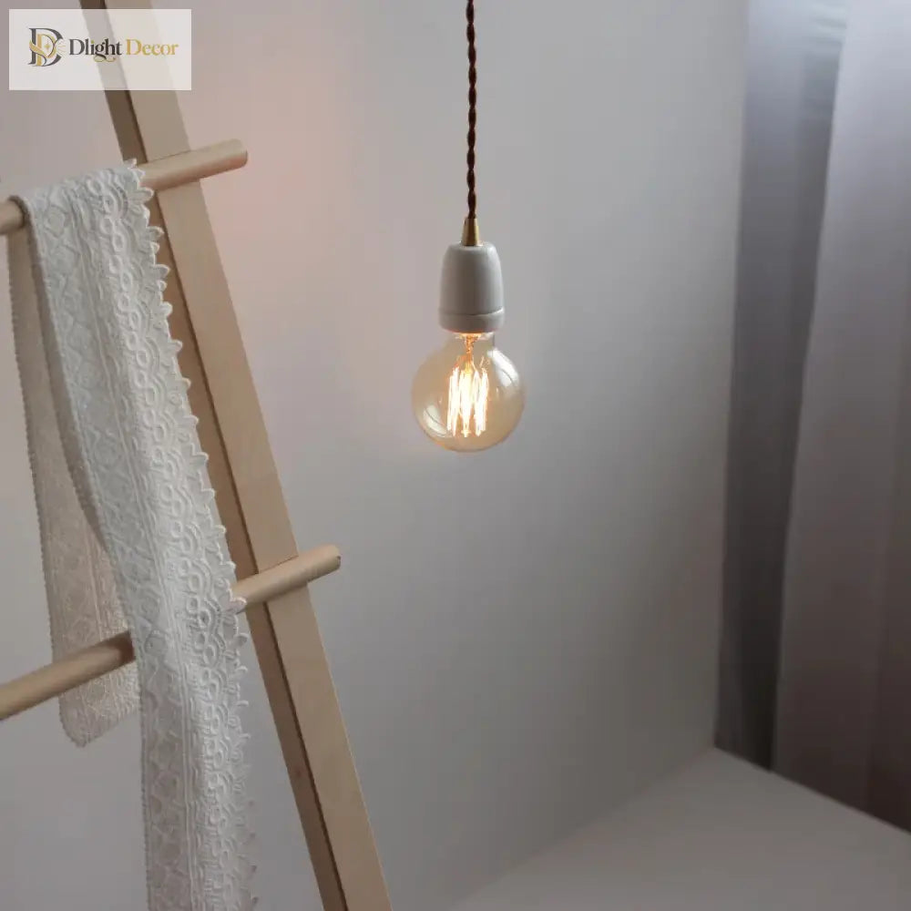 Single Head Ceramic Led Pendant Lamp Beside Industrial Loft Vintage Style Hanging Light Japanese