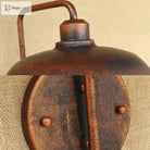 Skylar Style Barn Wall Sconce - Black/Rust Metallic With Curved Arm
